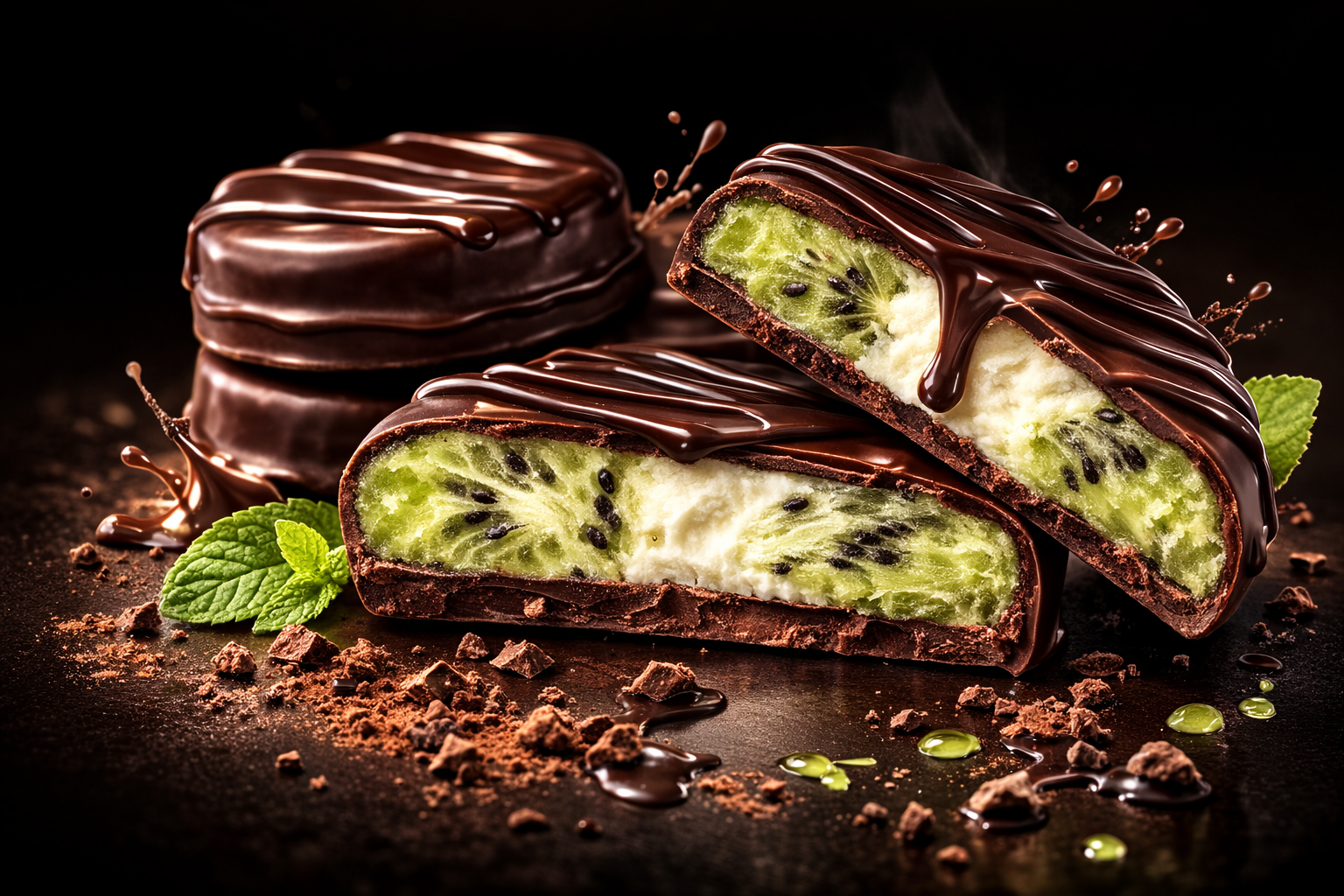 Fresh kiwi slices